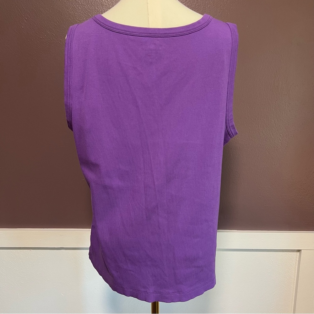 Chico’s Purple Ribbed Tank - Picture 2 of 6